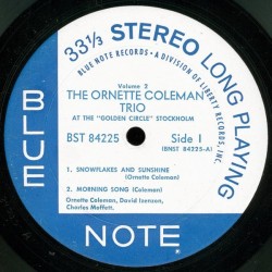 Coleman Ornette Trio ‎The– At The "Golden Circle" Stockholm - Volume |1966     Blue Note ‎– BST-84225