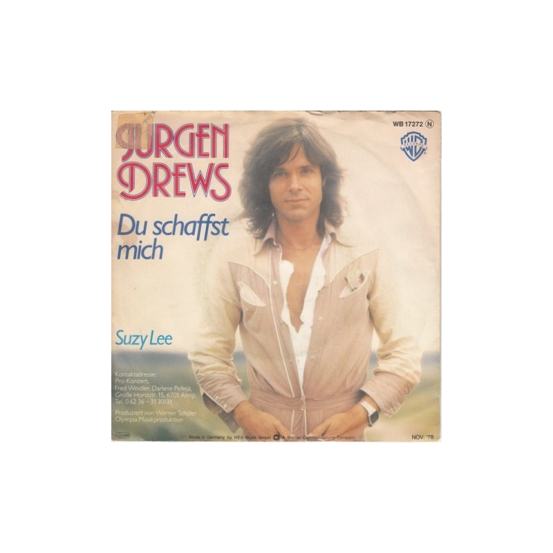 Drews Jürgen  ‎– Du Schaffst Mich|1978     Warner Bros. Records ‎– WB 17272-Single