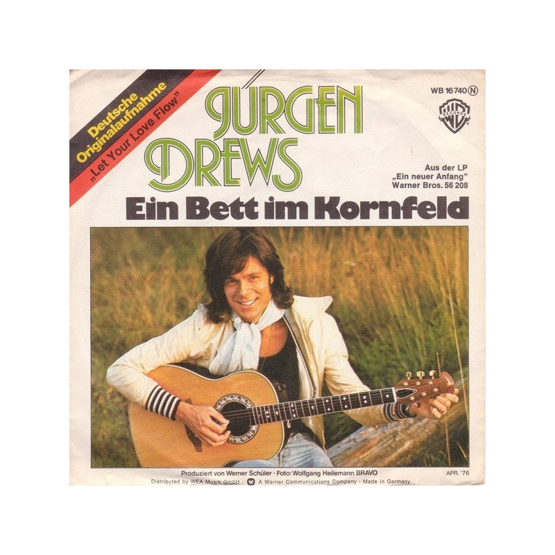 Drews ‎Jürgen – Ein Bett Im Kornfeld|1976    Warner Bros. Records ‎– WB 16 740-Single