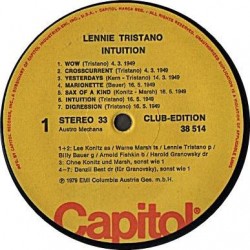 Tristano ‎Lennie – V.I.P.-Jazz 17   (Intuition - Club Edition)|1979    Donauland ‎– 38514