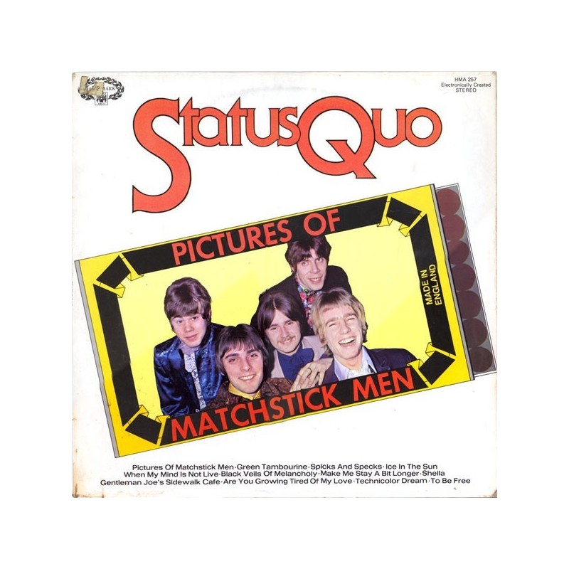 Status Quo ‎– Pictures Of Matchstick Men|1976     Hallmark Records ‎– HMA 257